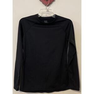 Climate Right Cuddl Duds Womens Small Black Plush-Warmth Fleece Shirt! A6407